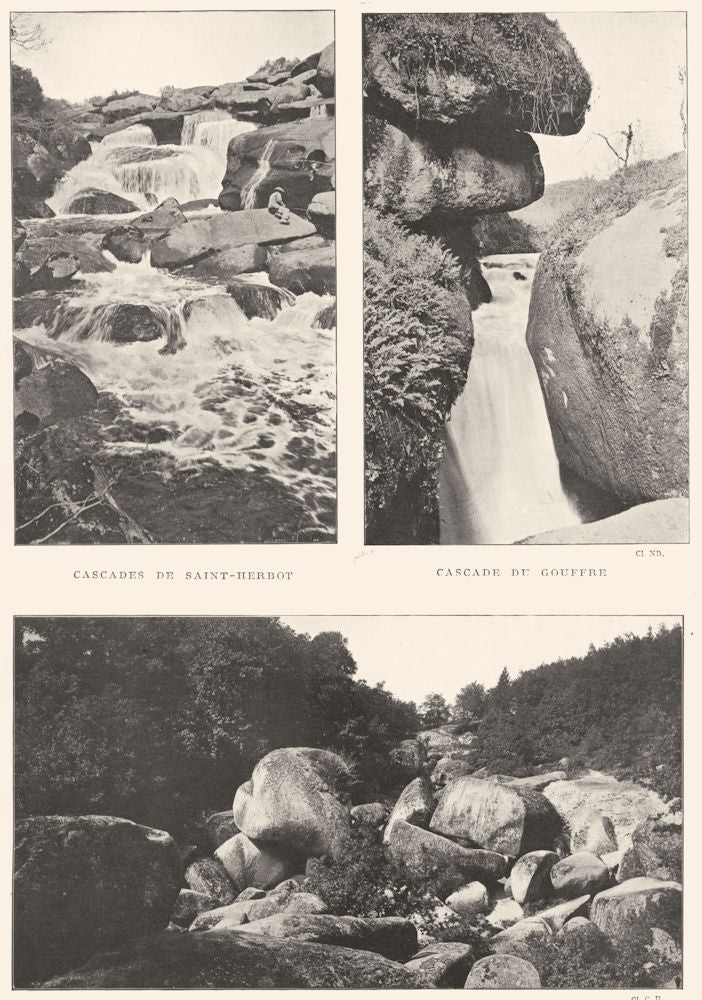 HUELGOAT. Cascades St- Herbot; Cascade Gouffre; . Chaos dit Ménage Vierge 1900